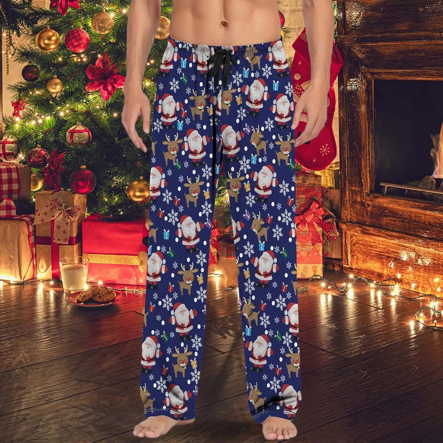 Christmas Pj Pants Pants with Drawstring and Pockets Mens Lounge Pants Pajama Pants for Men Pajama Pants for Mens