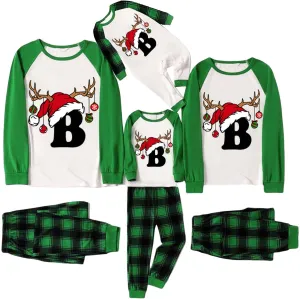 Family Christmas Pajamas Matching Sets Xmas Alphabet Pjs for Families 2025 Cute Long Sleeve Jammies Holi Sleepwear