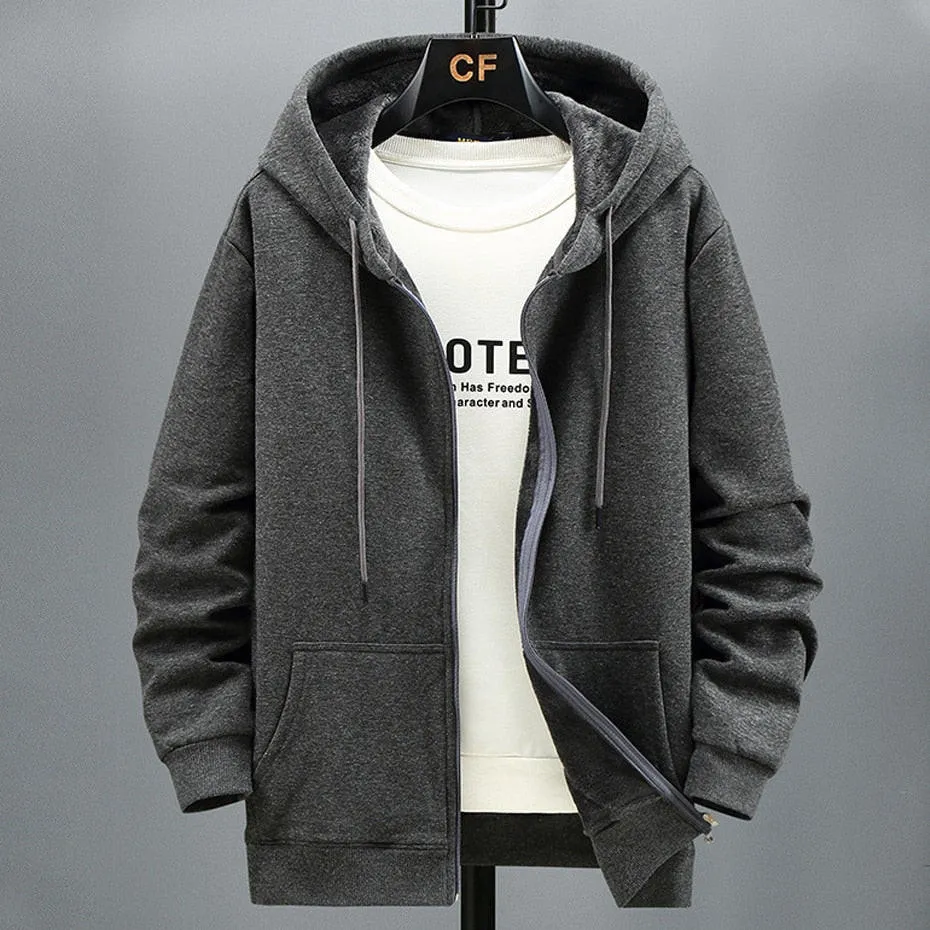 Fleece Hooded Cardigan