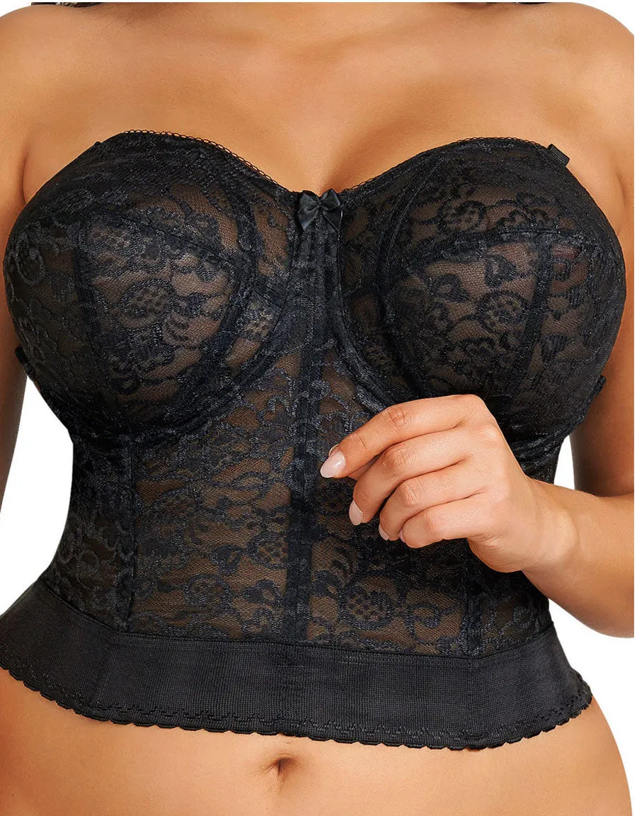 Goddess Bridal Underwire Lace Bustier, Black