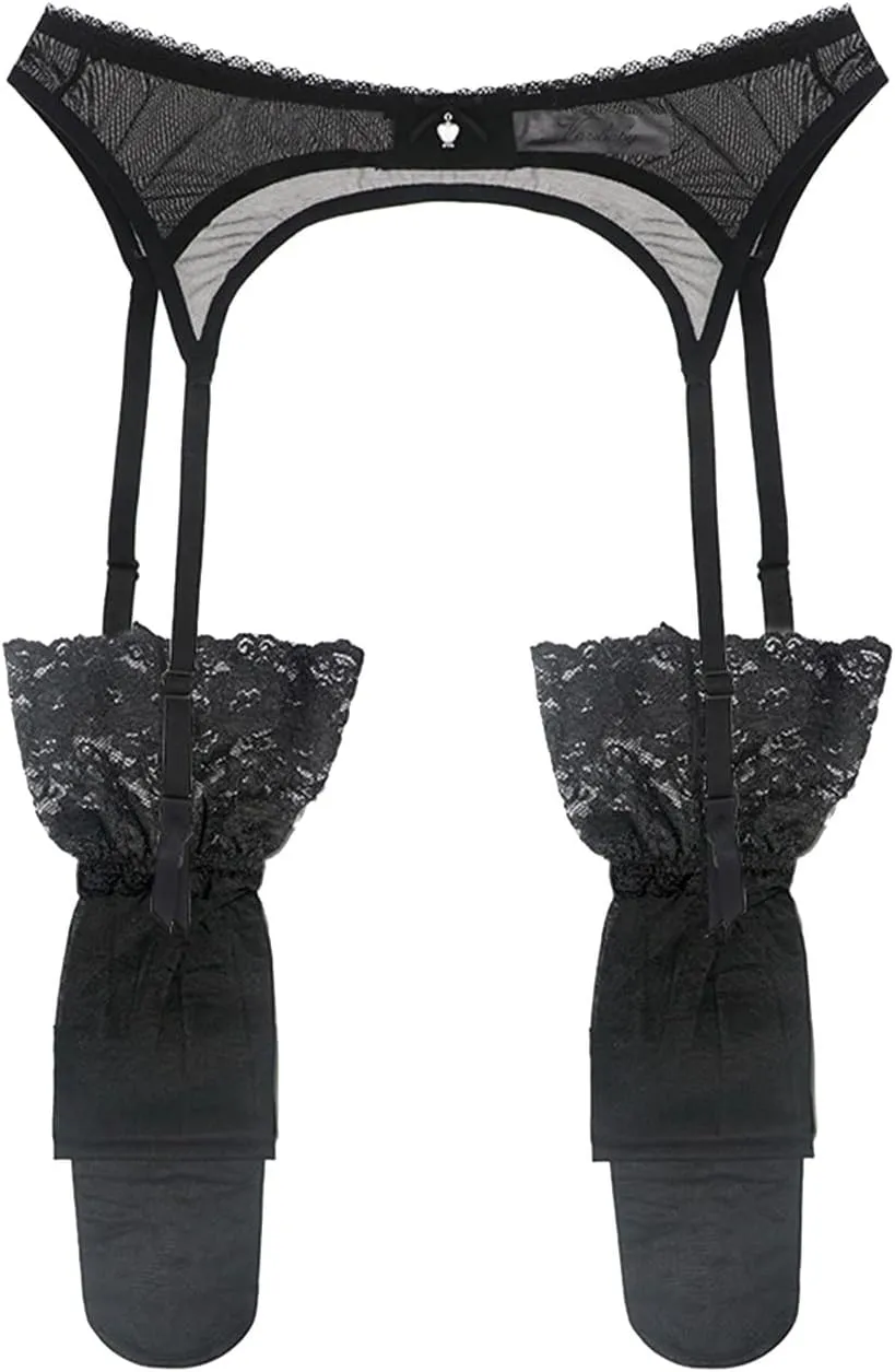 Lace Babydoll Lingerie Sexy Mini Chemise Fishnet Thigh High Stockings RD Bodysuit Outfits Teddy Erotic Sheer Mesh