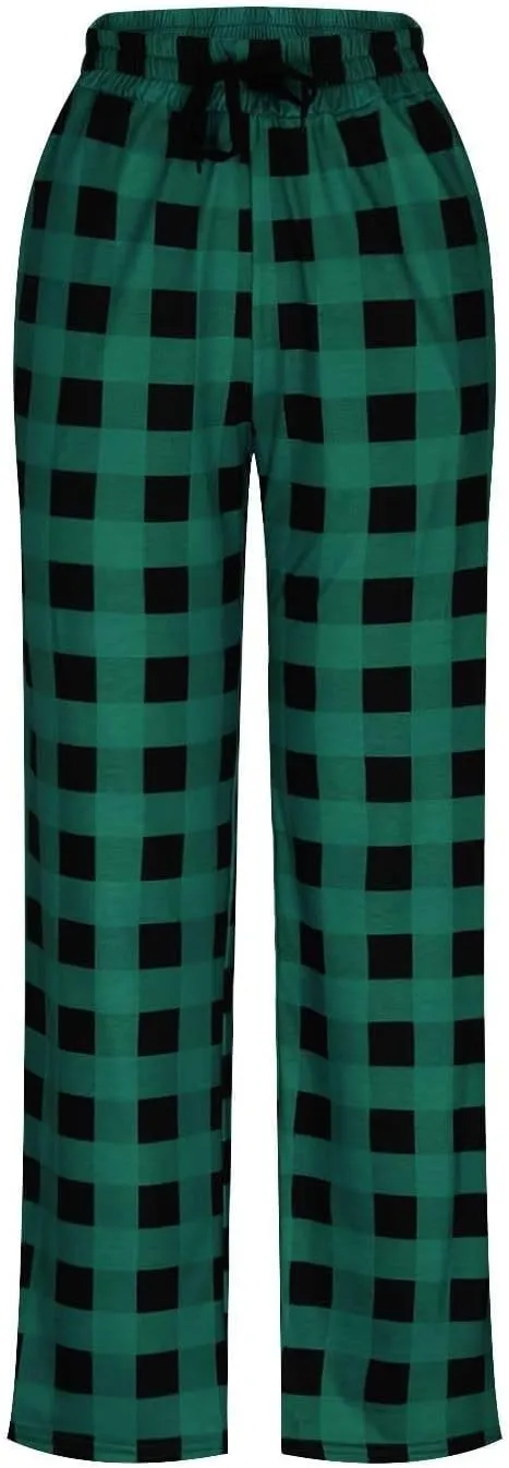 Men's Sweatpants Plaid Print Lounge Pants Drawstring Stylish Pajama Pants Workout Casual Sleep Bottoms with Pockets