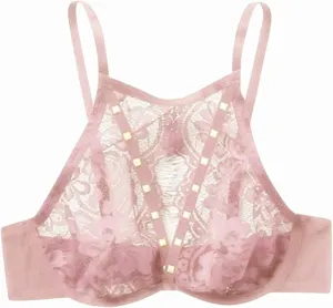 Sexy Underwire Cute Push Up Strappy Open Back Thin Ribbon Panel Side Slit Sexy Spaghetti Strap Nightgown Babydoll
