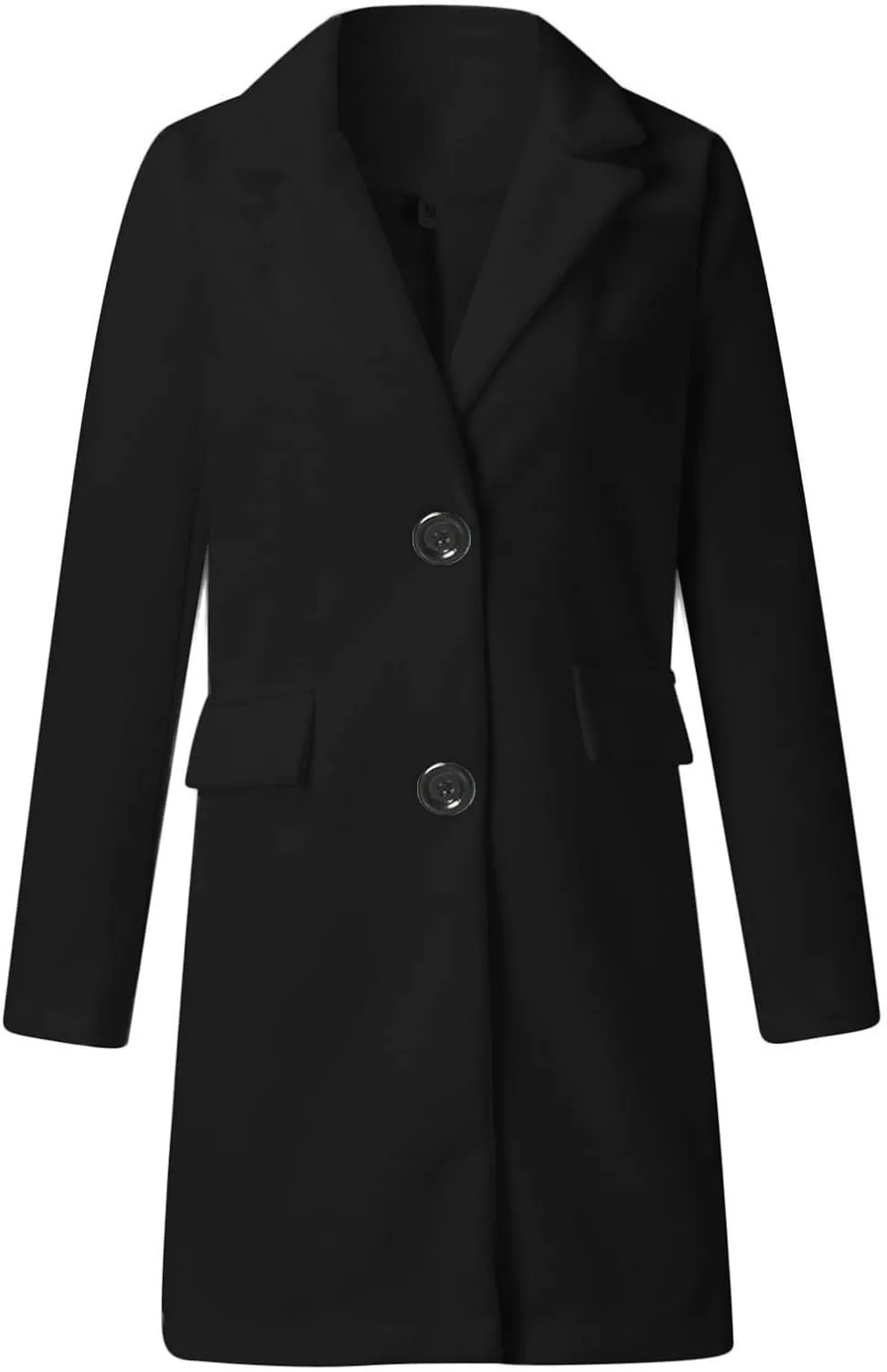 ZYXTIM Womens Classic Coat Lapel Collar Long Sleeve Open Front Two Button Wool Blend Winter Tartan Long Cardigan Jackets