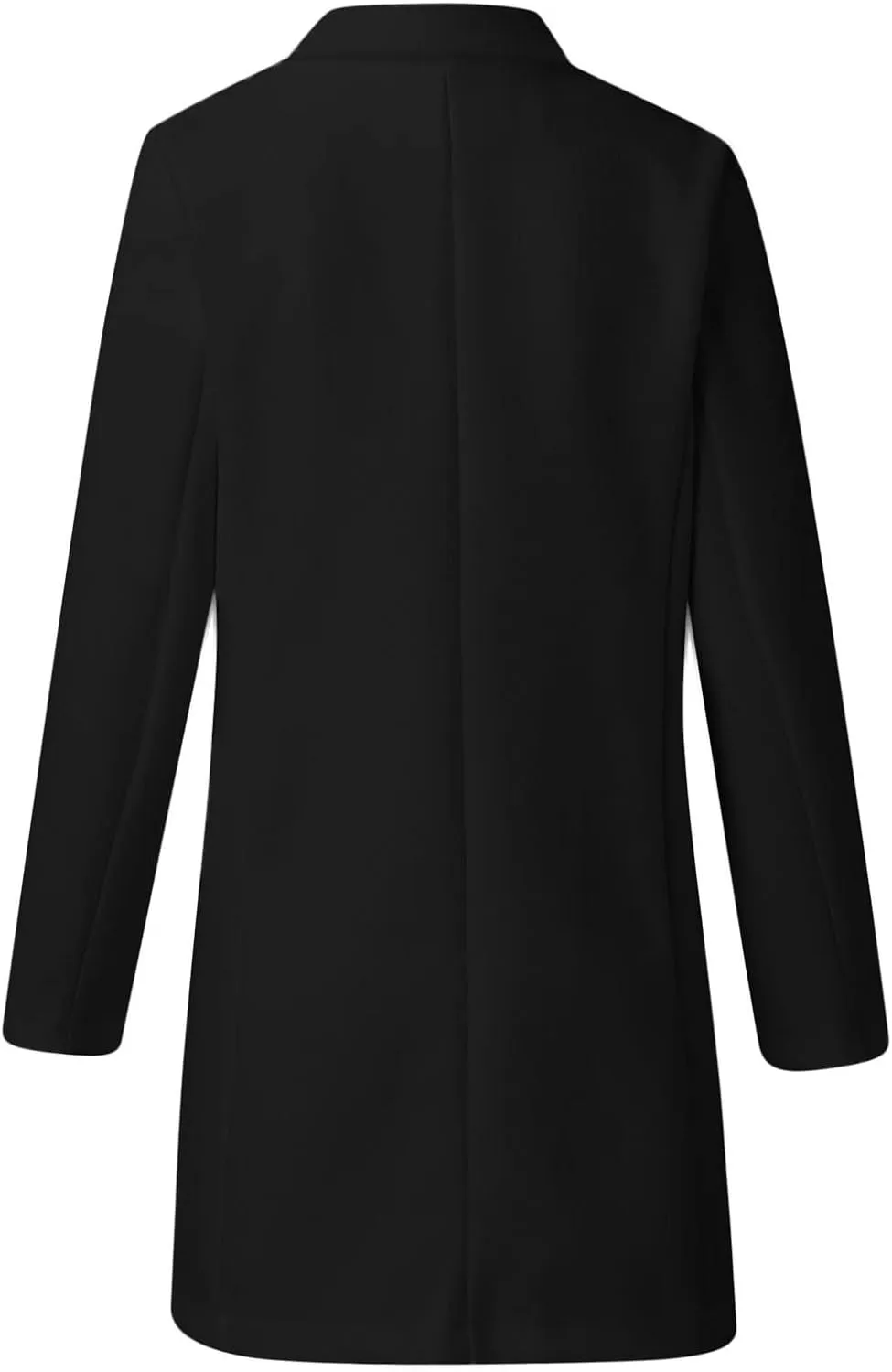 ZYXTIM Womens Classic Coat Lapel Collar Long Sleeve Open Front Two Button Wool Blend Winter Tartan Long Cardigan Jackets